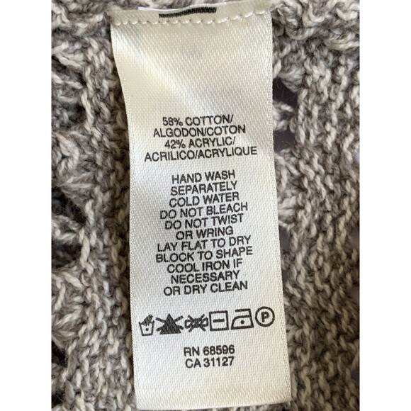 DKNY Women's Crochet V-Neck 3/4 Sleeve Button up Sweater Cardigan Small - Picture 5 of 5